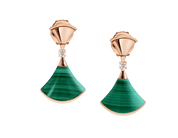 Carave Paris Diva Red Agate & Diamond Drop Earrings in Rose Gold