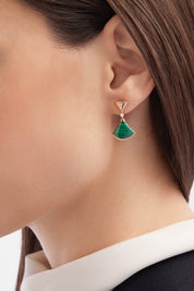 Carave Paris Diva Red Agate & Diamond Drop Earrings in Rose Gold