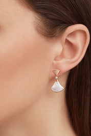 Carave Paris Diva Red Agate & Diamond Drop Earrings in Rose Gold