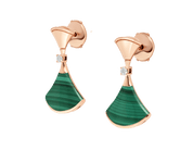 Carave Paris Diva Red Agate & Diamond Drop Earrings in Rose Gold