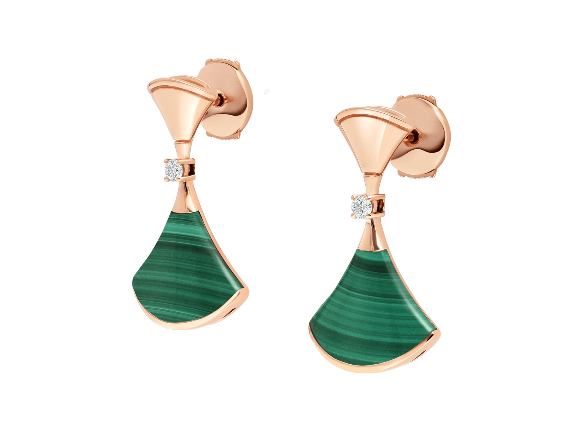 Carave Paris Diva Red Agate & Diamond Drop Earrings in Rose Gold