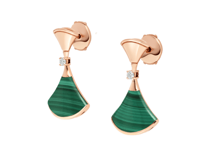 Carave Paris Diva Red Agate & Diamond Drop Earrings in Rose Gold