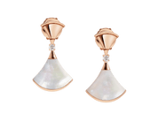 Carave Paris Diva Red Agate & Diamond Drop Earrings in Rose Gold