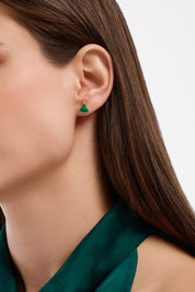 Carave Paris Diva Turquoise Fan Stud Earring in Yellow Gold