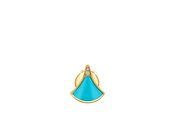 Carave Paris Diva Turquoise Fan Stud Earring in Yellow Gold