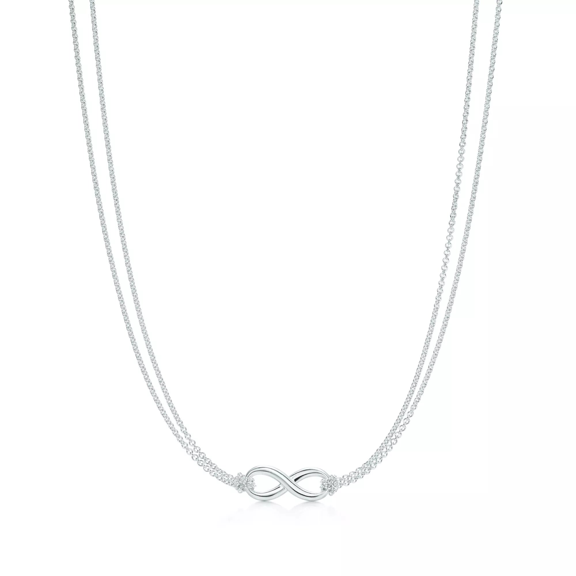 Carave Paris Infinity Double Chain Necklace in Silver