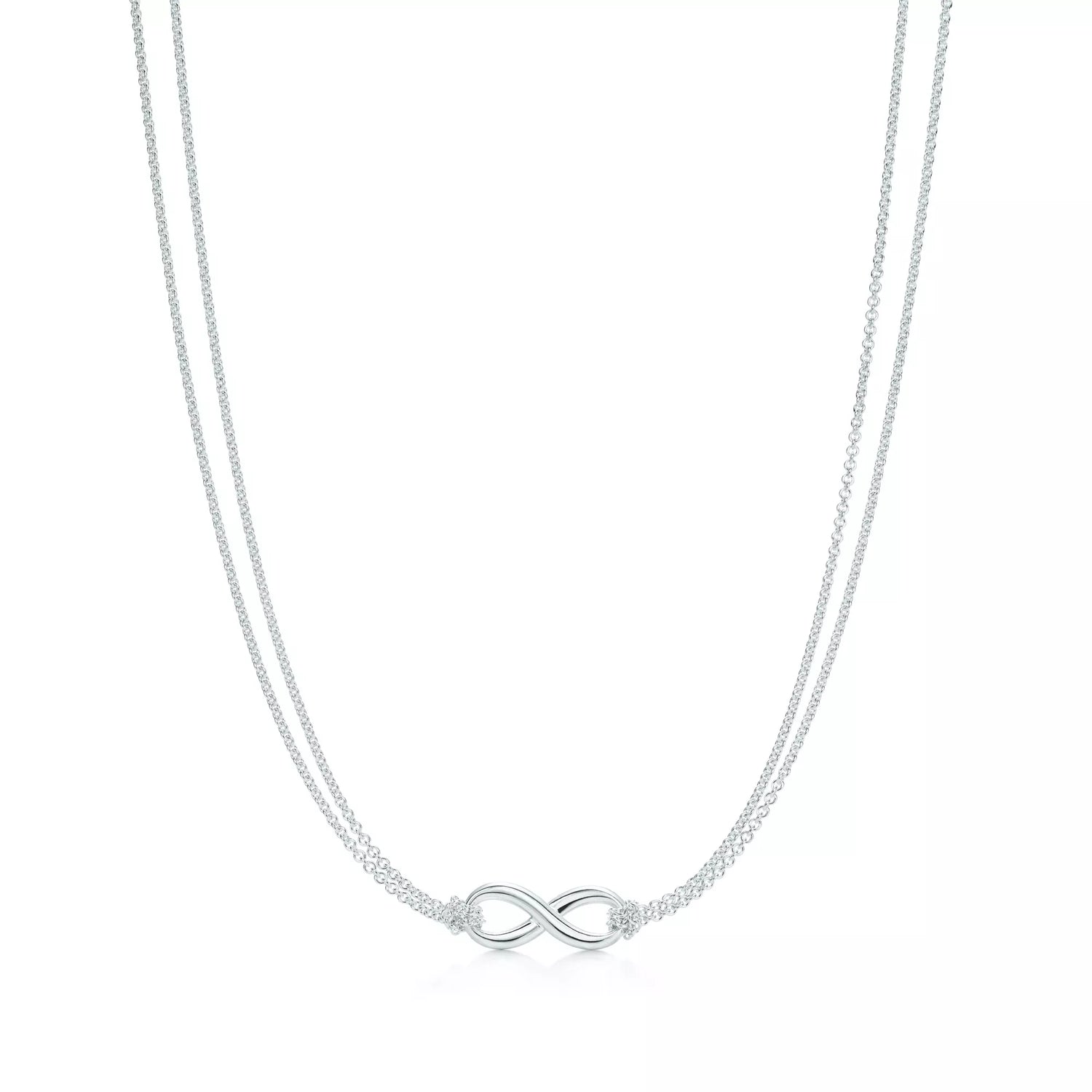 Carave Paris Infinity Double Chain Necklace in Silver