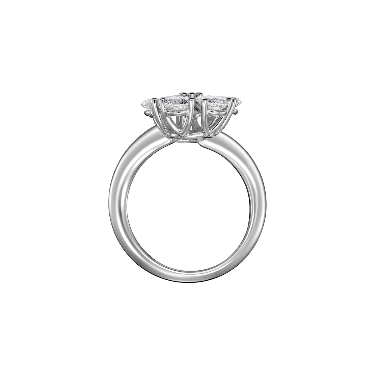 Carave Paris Double Floral Pear Cut Diamond Open Ring