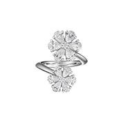 Carave Paris Double Floral Pear Cut Diamond Open Ring