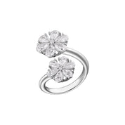 Carave Paris Double Floral Pear Cut Diamond Open Ring