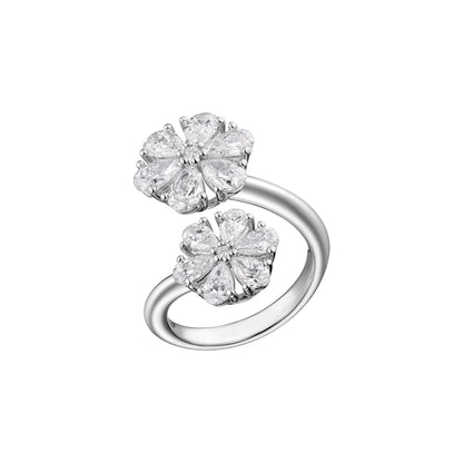 Carave Paris Double Floral Pear Cut Diamond Open Ring
