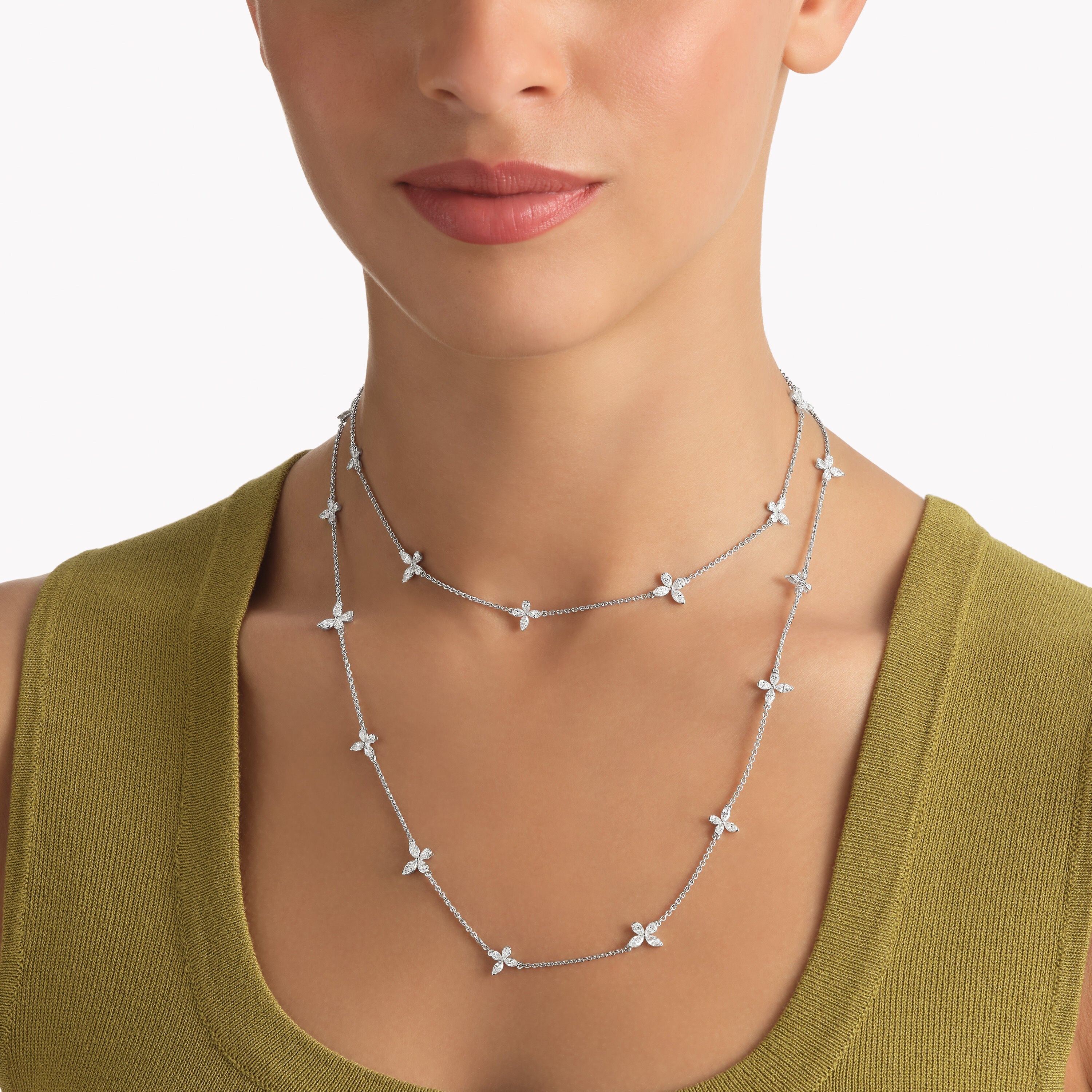 Carave Paris Double Layer Butterfly Diamond Necklace
