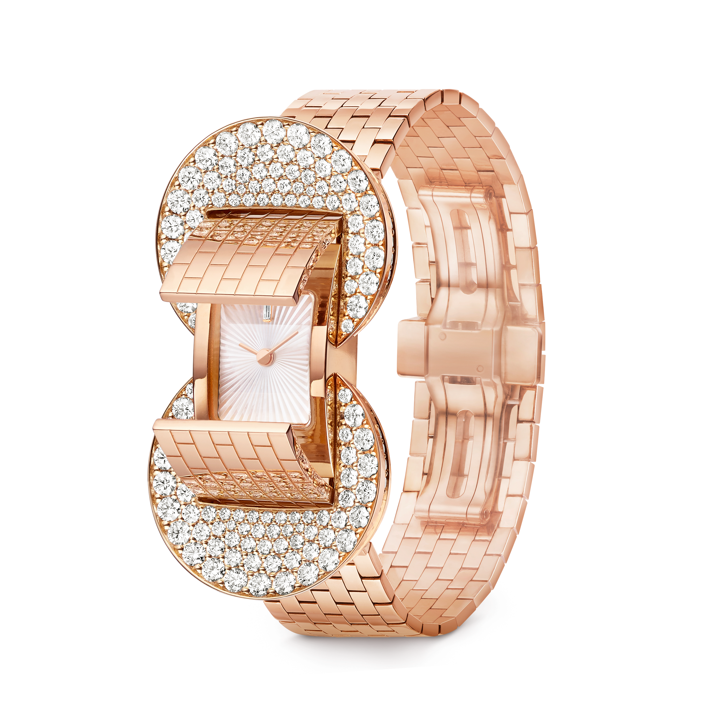 Carave Paris Eclipse Diamond Cuff Watch in Rose Gold