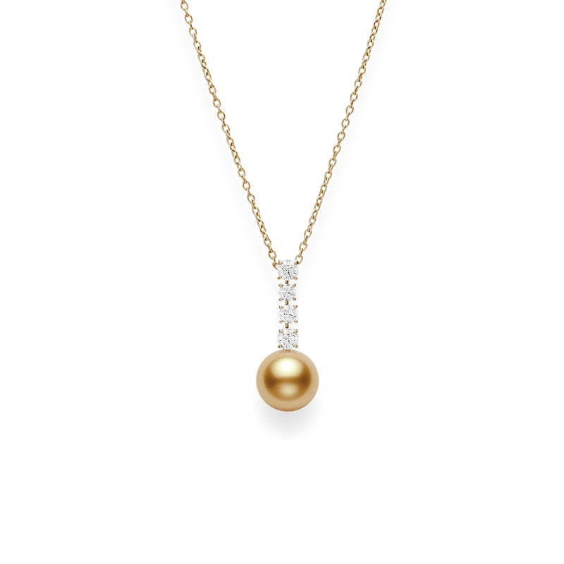 Carave Paris Elegance Pearl Drop Diamond Pendant Necklace
