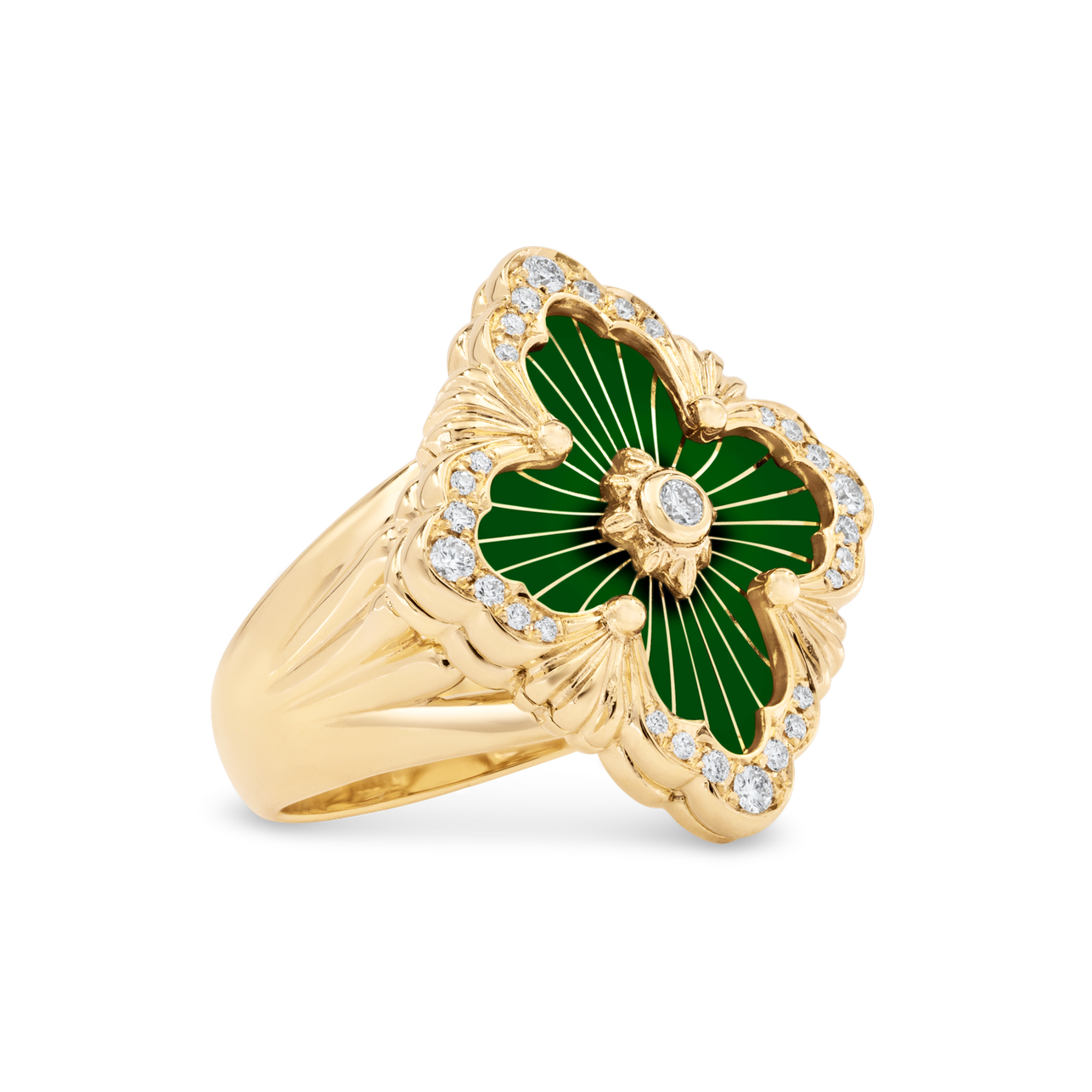 Carave Paris Emerald Clover Statement Ring