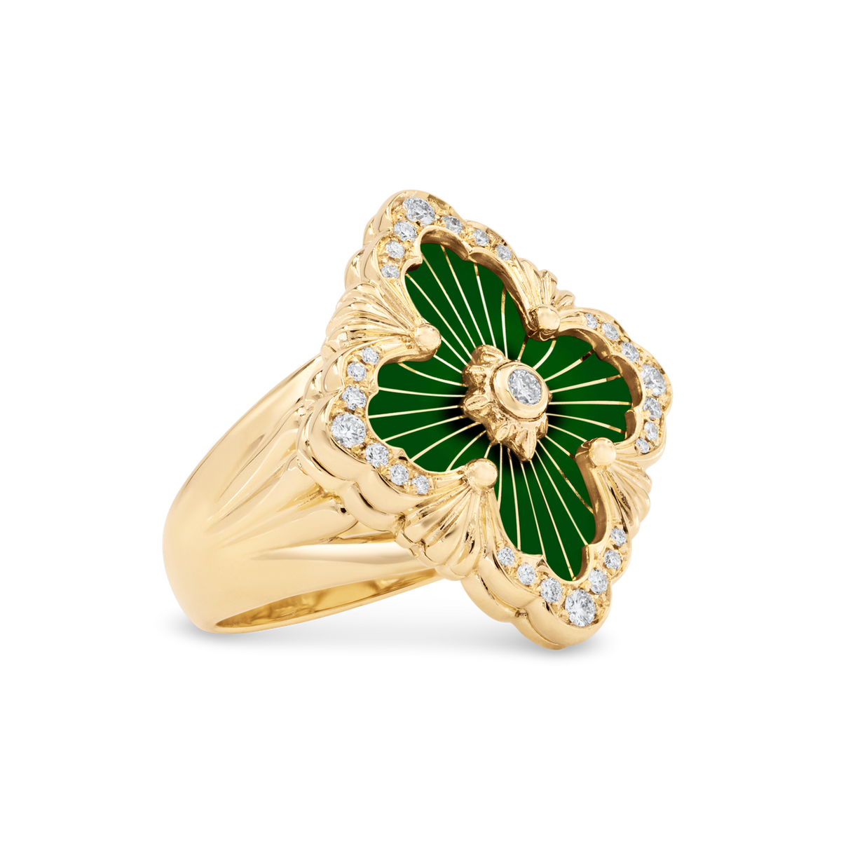 Carave Paris Emerald Clover Statement Ring
