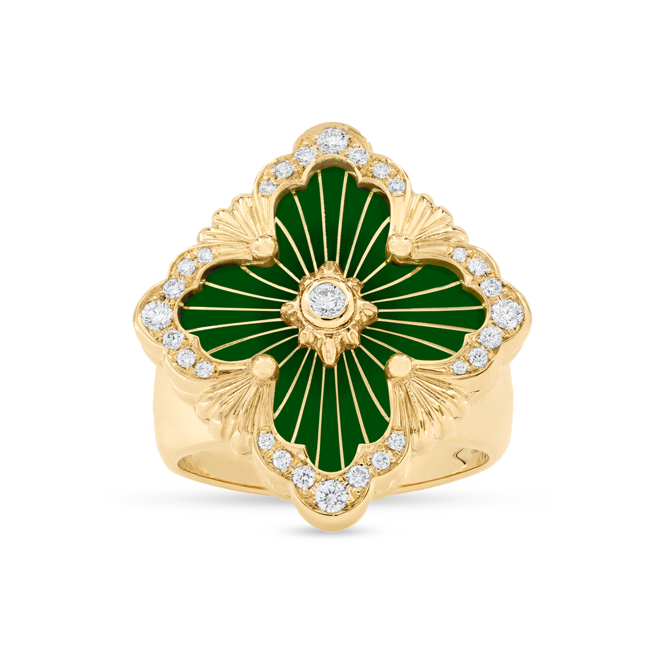 Carave Paris Emerald Clover Statement Ring