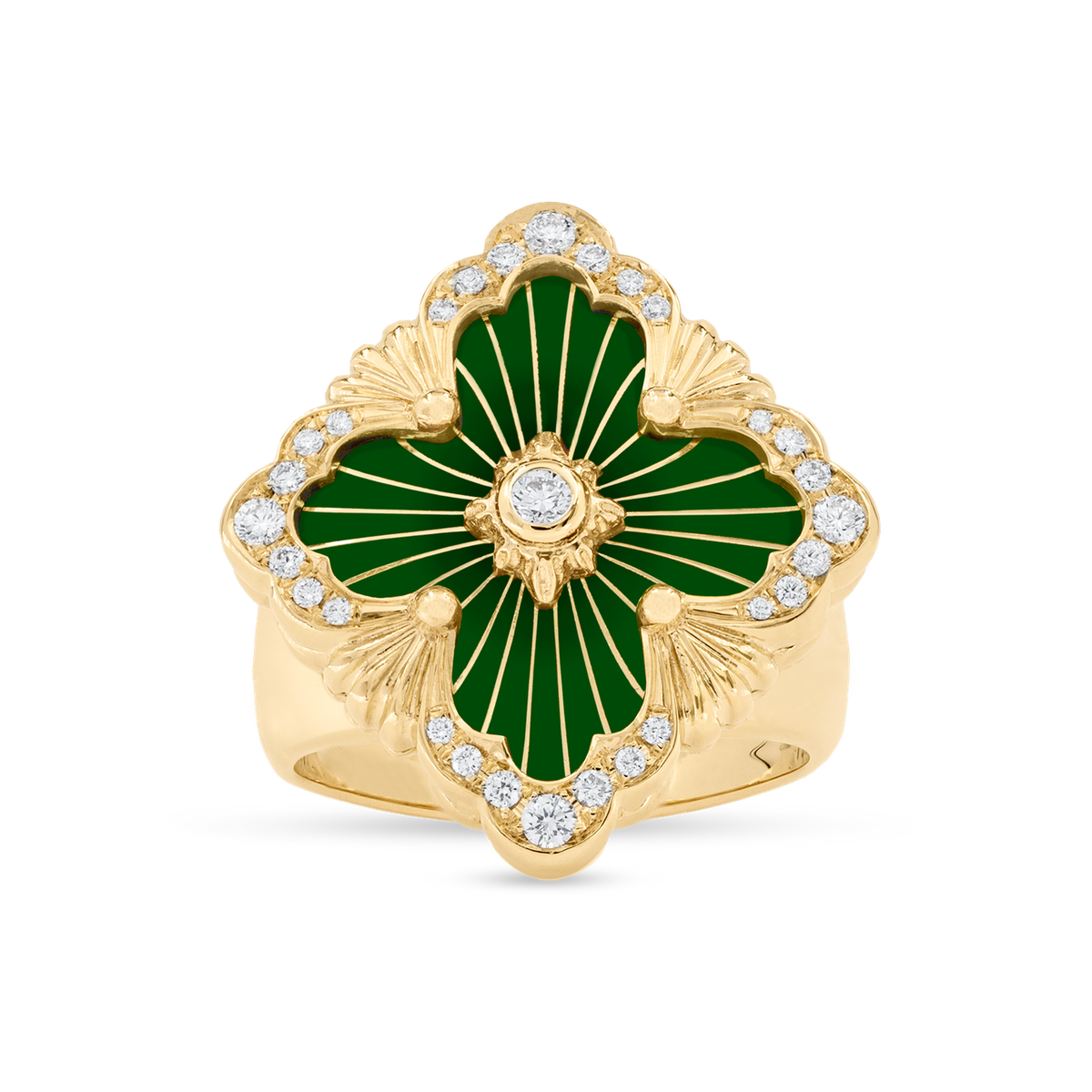 Carave Paris Emerald Clover Statement Ring