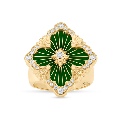 Carave Paris Emerald Clover Statement Ring