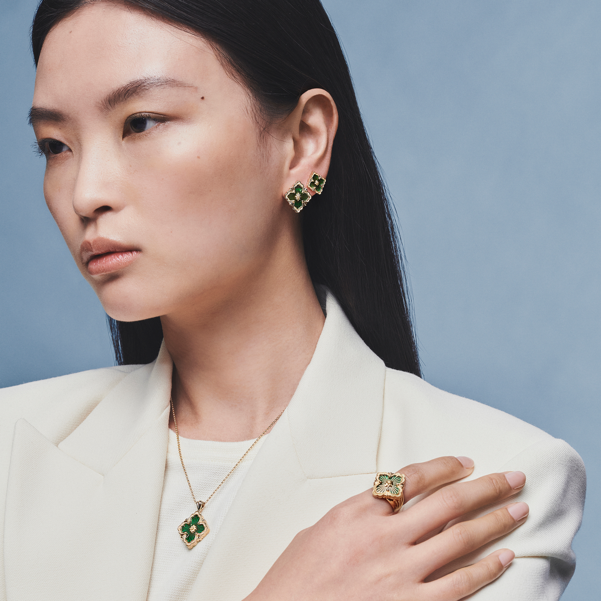 Carave Paris Emerald Clover Statement Ring