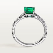 Carave Paris Emerald Cut Green Solitaire Ring