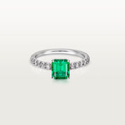 Carave Paris Emerald Cut Green Solitaire Ring