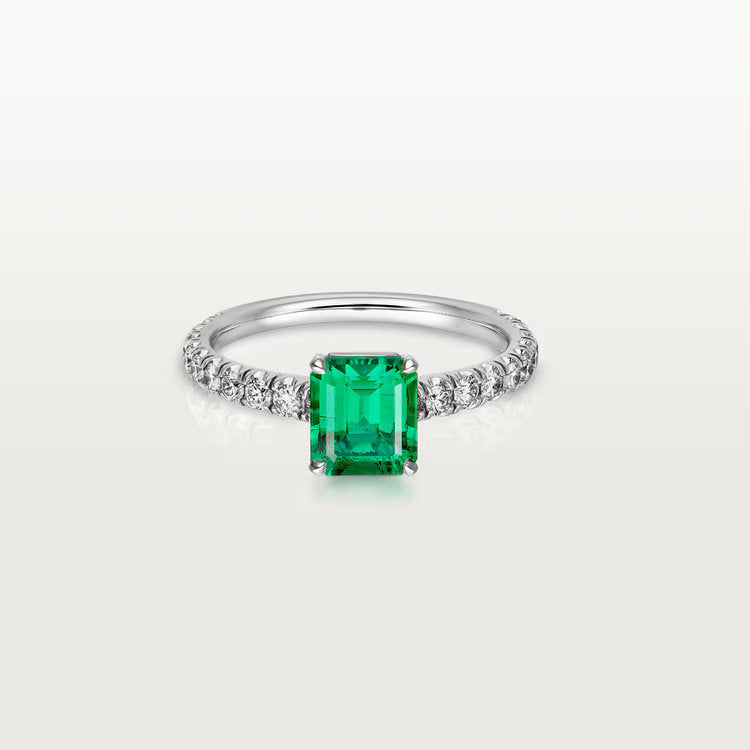 Carave Paris Emerald Cut Green Solitaire Ring