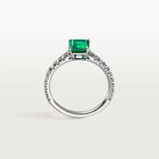 Carave Paris Emerald Cut Green Solitaire Ring