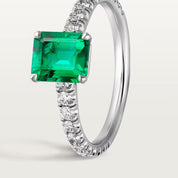 Carave Paris Emerald Cut Green Solitaire Ring