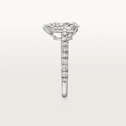 Carave Paris Emerald Cut Solitaire Pavé Ring