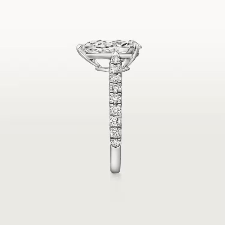 Carave Paris Emerald Cut Solitaire Pavé Ring