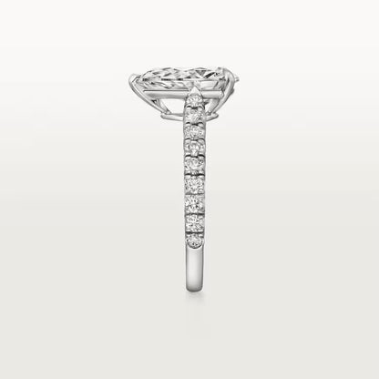 Carave Paris Emerald Cut Solitaire Pavé Ring