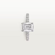 Carave Paris Emerald Cut Solitaire Pavé Ring