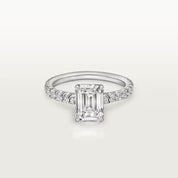 Carave Paris Emerald Cut Solitaire Pavé Ring