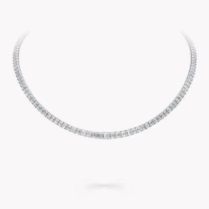 Carave Paris Emerald Cut Tennis Diamond Necklace