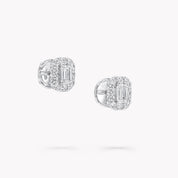 Carave Paris Emerald Halo Diamond Stud Earrings