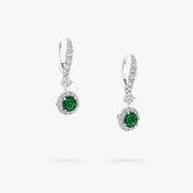 Carave Paris Emerald Halo Drop Earrings