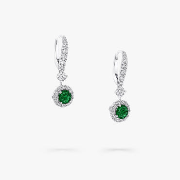 Carave Paris Emerald Halo Drop Earrings