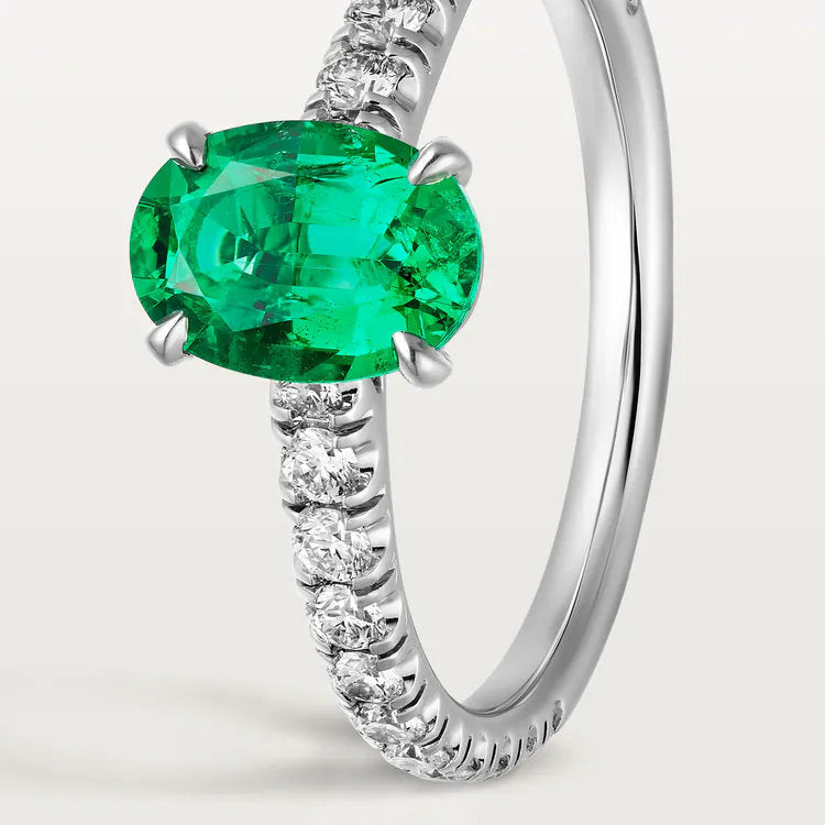 Carave Paris Emerald Oval Solitaire Ring
