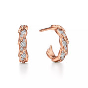 Carave Paris Feather Leaf Pavé Hoop Earrings