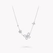 Carave Paris Floral Butterfly Diamond Necklace
