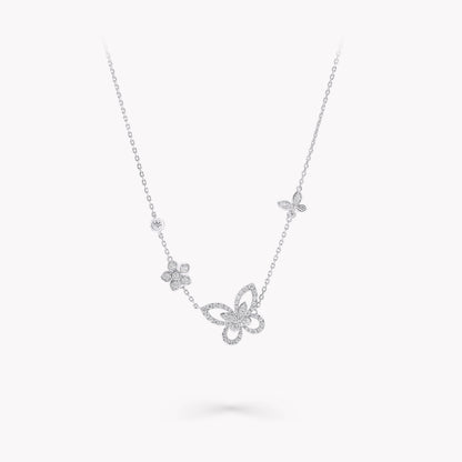 Carave Paris Floral Butterfly Diamond Necklace