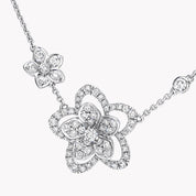 Carave Paris Floral Diamond Butterfly Pendant Necklace