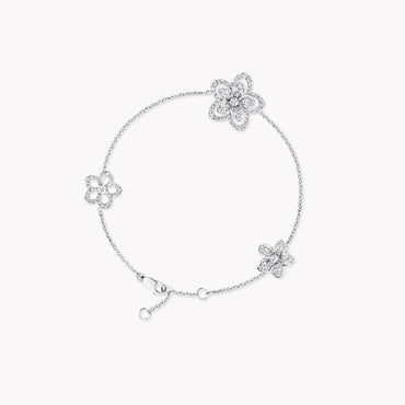 Carave Paris Floral Diamond Chain Bracelet White Gold