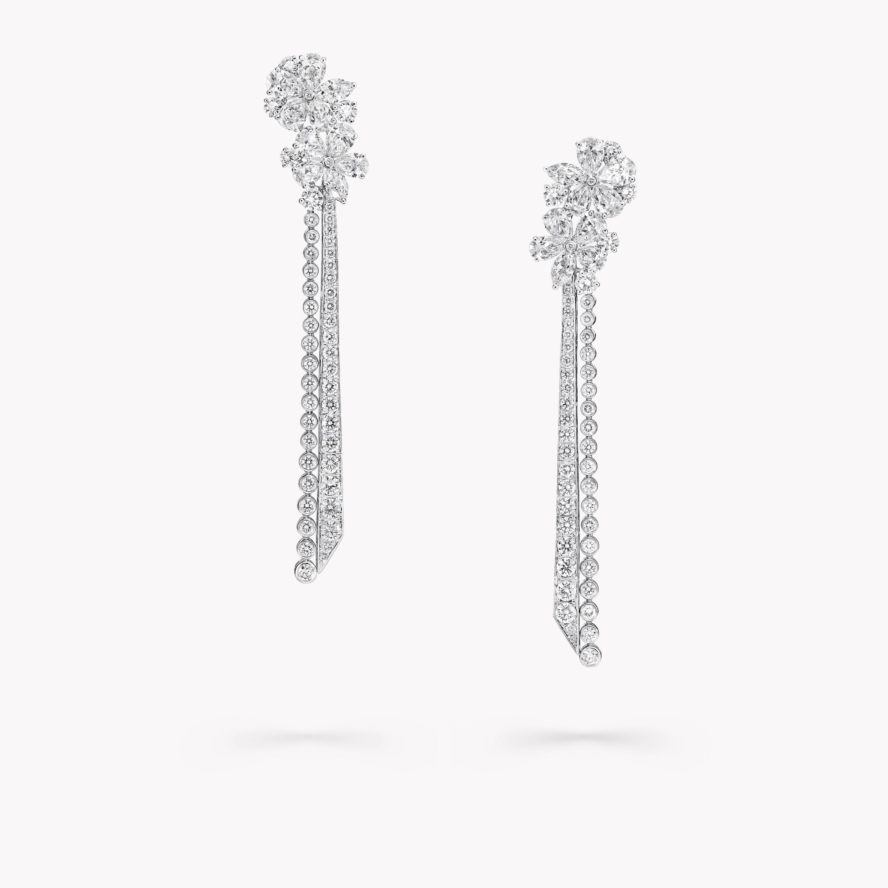 Carave Paris Floral Diamond Drop Earrings