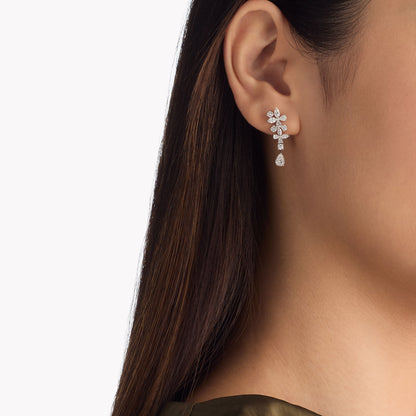 Carave Paris Floral Diamond Drop Earrings