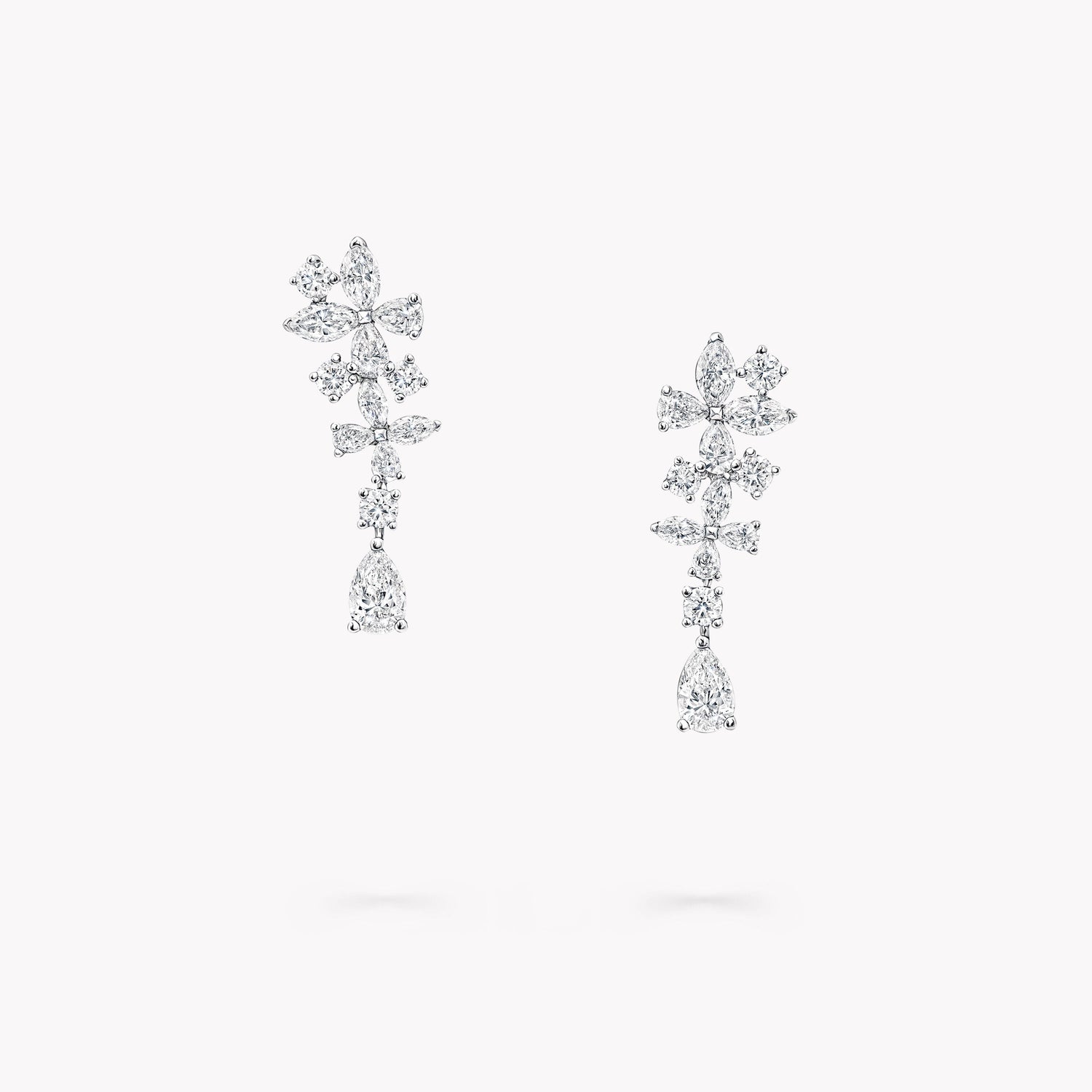 Carave Paris Floral Diamond Drop Earrings