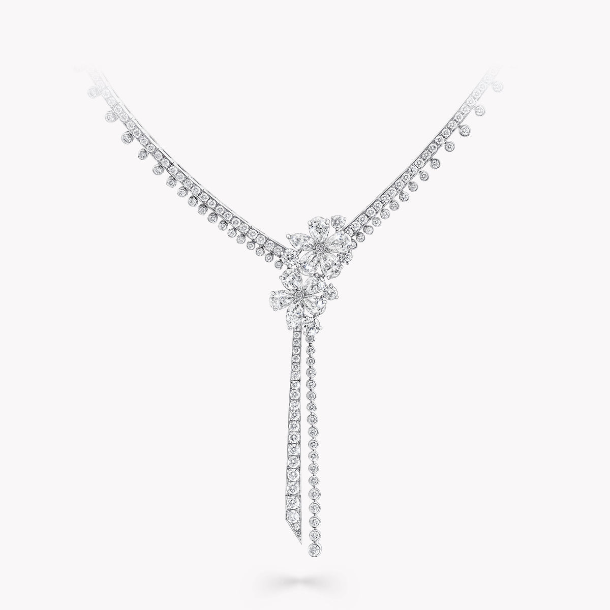 Carave Paris Floral Diamond Drop Necklace