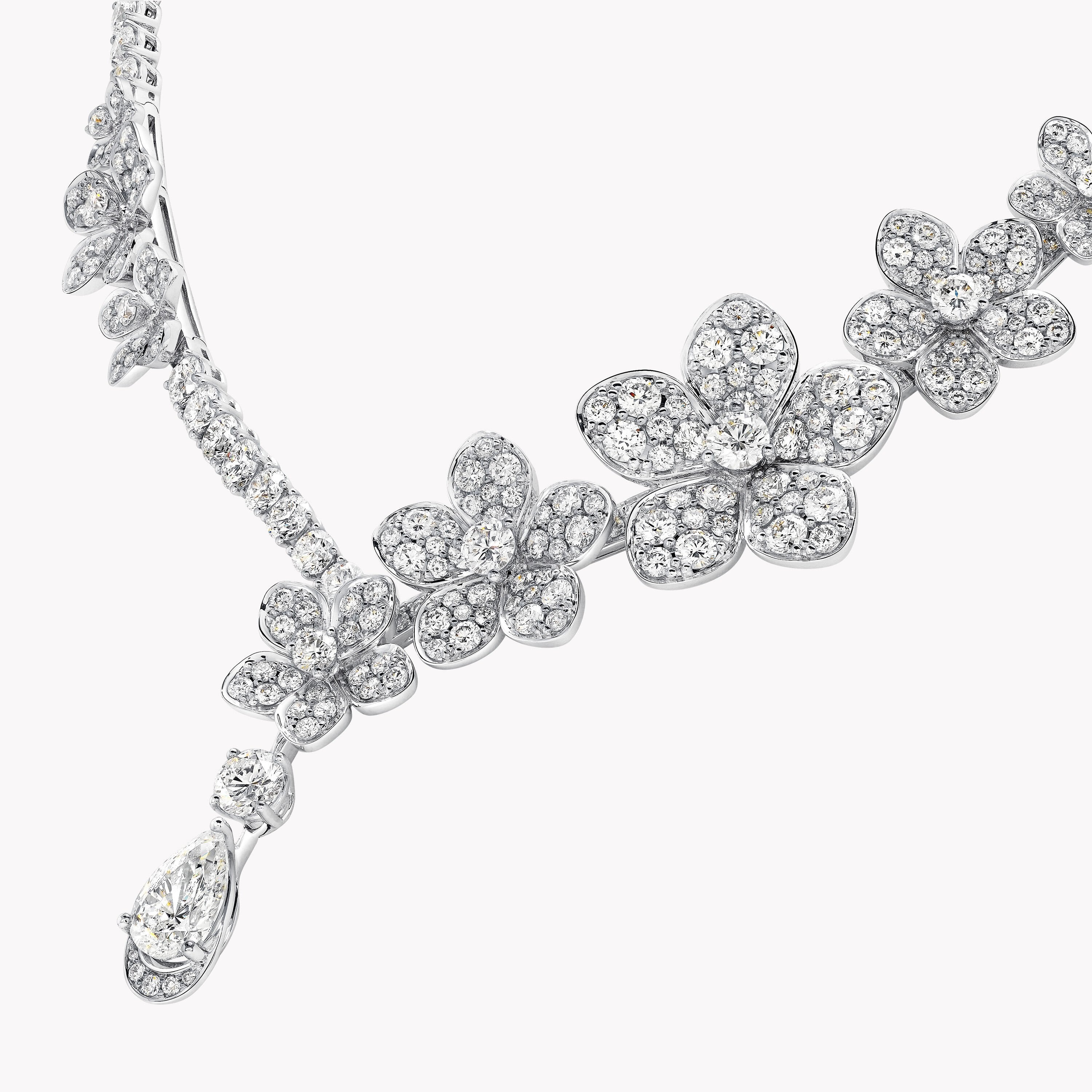 Carave Paris Floral Diamond Drop Necklace