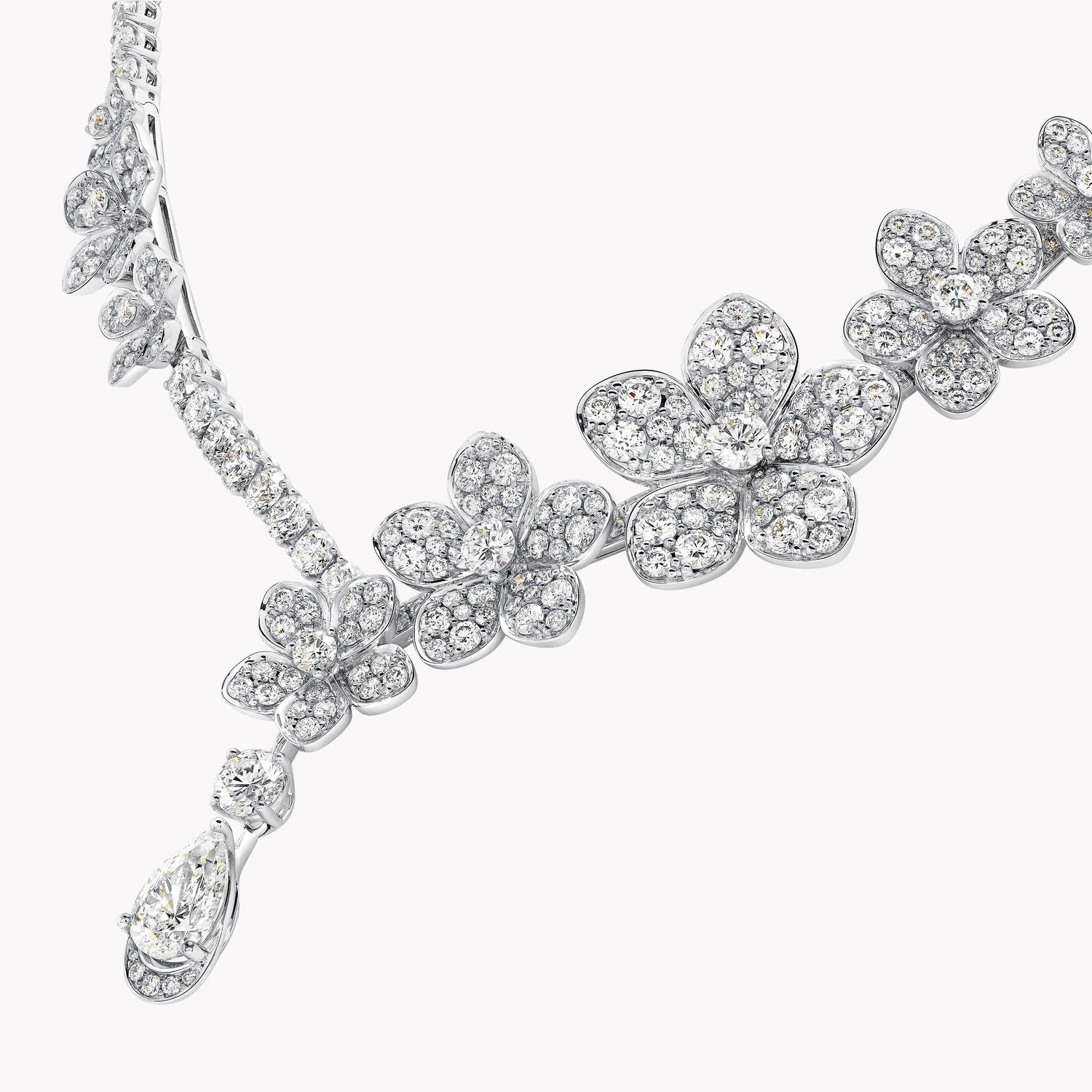 Carave Paris Floral Diamond Drop Necklace